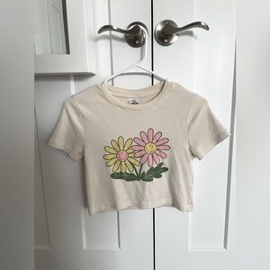 Cropped Cotton On Flower Top